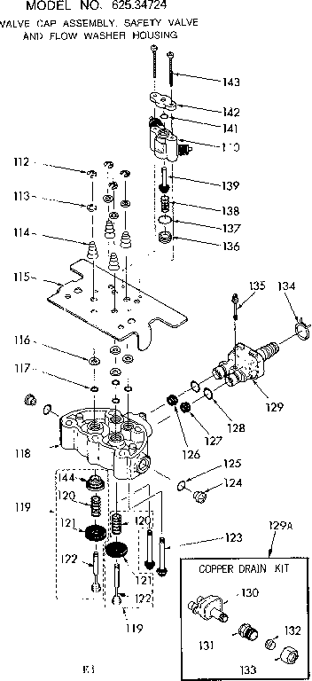 Valve cap asm, safety valve & flow washer housing