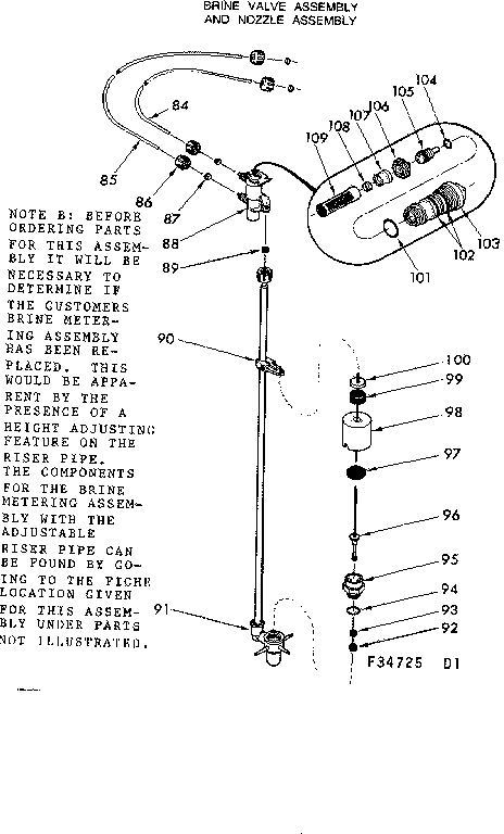 Brine valve asm & nozzle asm