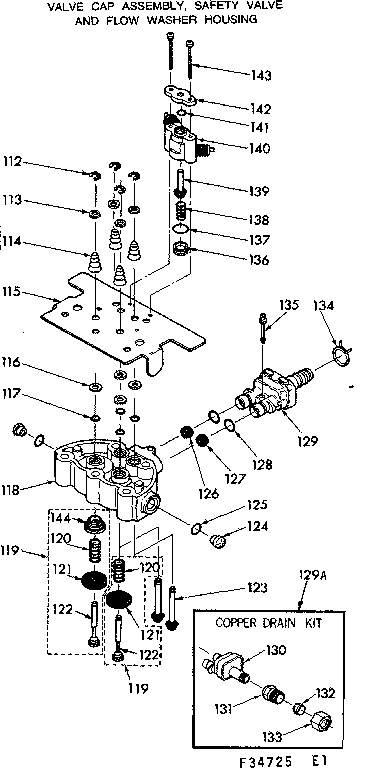 Valve cap asm, safety valve & flow washer housing