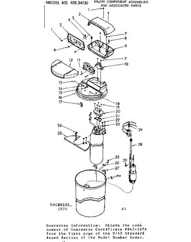 Major component assemblies & assoc. parts