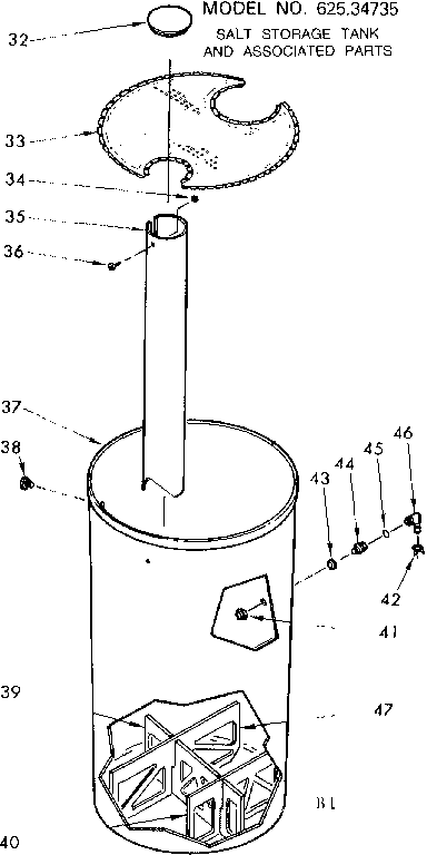 Salt storage tank & assoc. parts