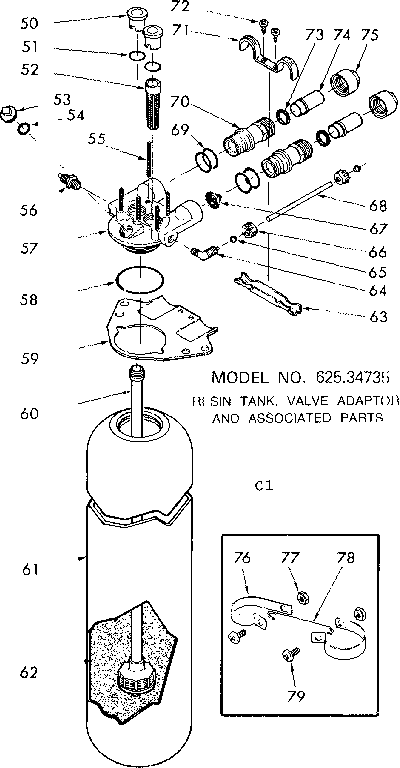 Resin tank valve adaptor & associated parts