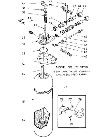 Resin tank valve adaptor & associated parts