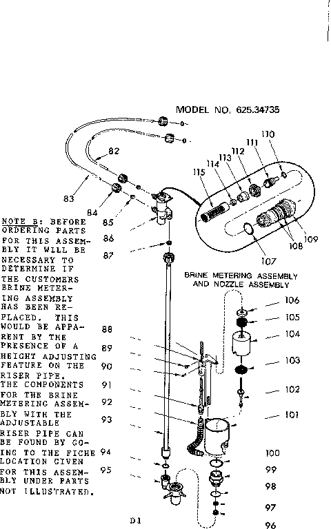 Brine metering asm & nozzle asm