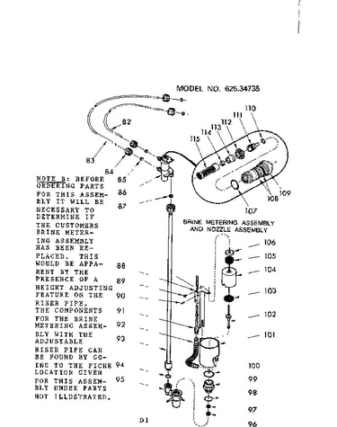 Brine metering asm & nozzle asm