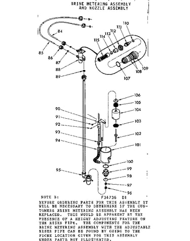Brine metering asm & nozzle asm
