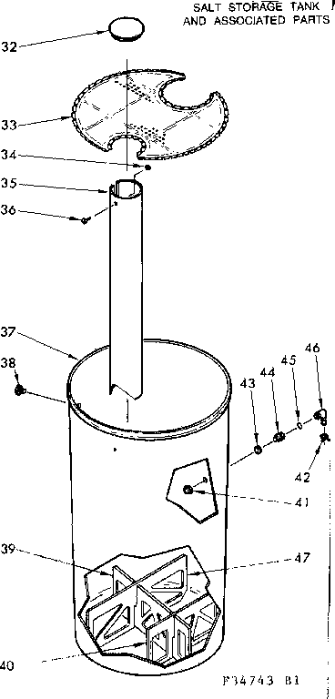 Salt storage tank & associated parts