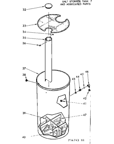 Salt storage tank & associated parts