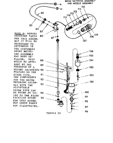 Brine metering assembly & nozle assembly