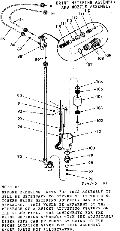 Brine metering asm & nozzle asm