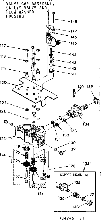 Valve cap asm, safety valve & flow washer housing