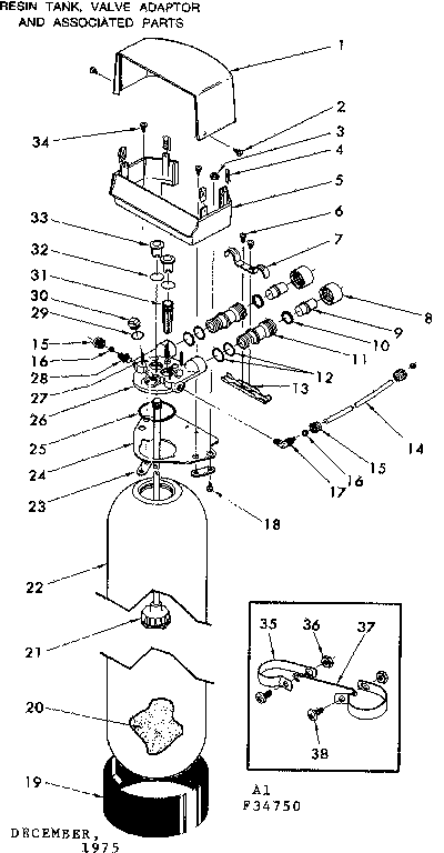 Resin tank-valve adaptor & associated parts