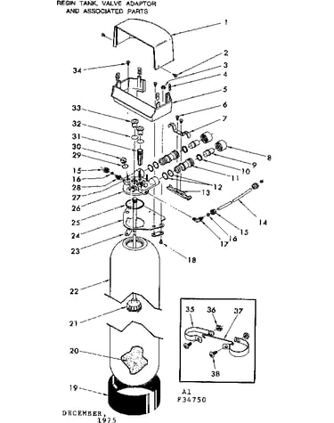 Resin tank-valve adaptor & associated parts