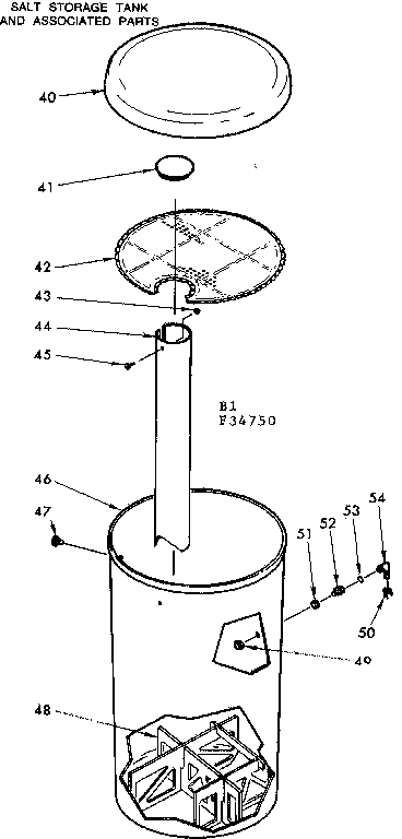 Salt storage tank & associated parts