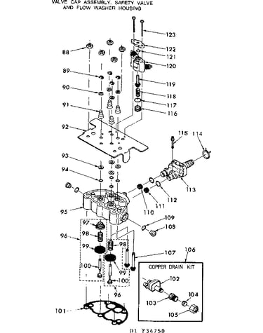 Valve cap asm-safety valve & flow washer housing