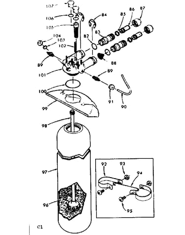 Resin tank valve adaptor and connecting parts