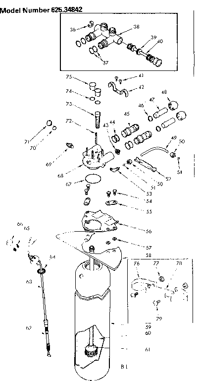 Resin tank-valve adaptor and associated parts