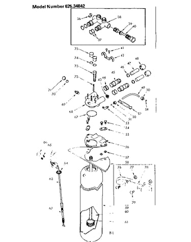 Resin tank-valve adaptor and associated parts
