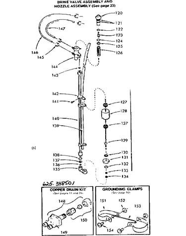 Brine valve assembly and nozzle assembly