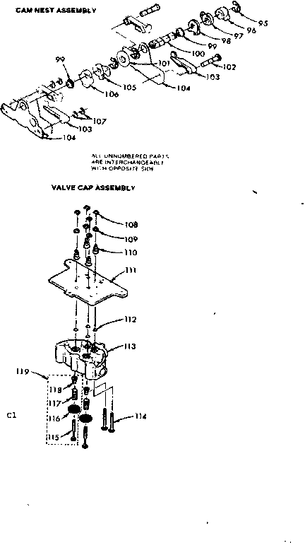Cam nest/valve cap