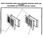 Kenmore 867730350 accessory register package diagram