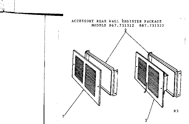 Accessory rear wall register pkg