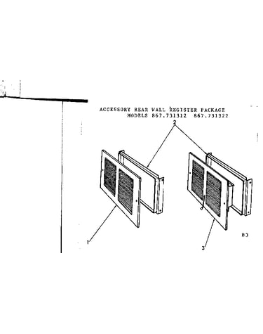Accessory rear wall register pkg