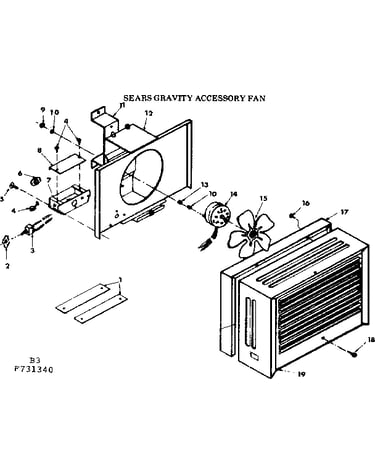 Sears gravity accessory fan stock no. 42-72146