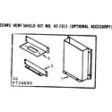 Kenmore 867734690 vent shield kit no. 42-7311 diagram