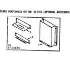 Kenmore 867734690 vent shield kit no. 42-7311 diagram