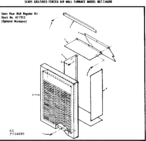 Rear wall register kit