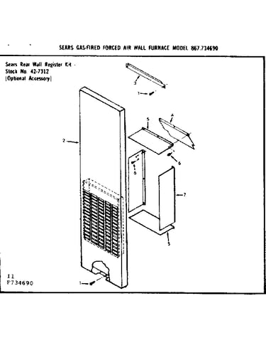 Rear wall register kit stock no. 42-7312