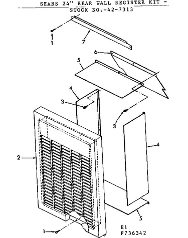 24 in rear wall register kit