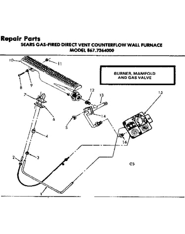 Burner manifold and gas valve