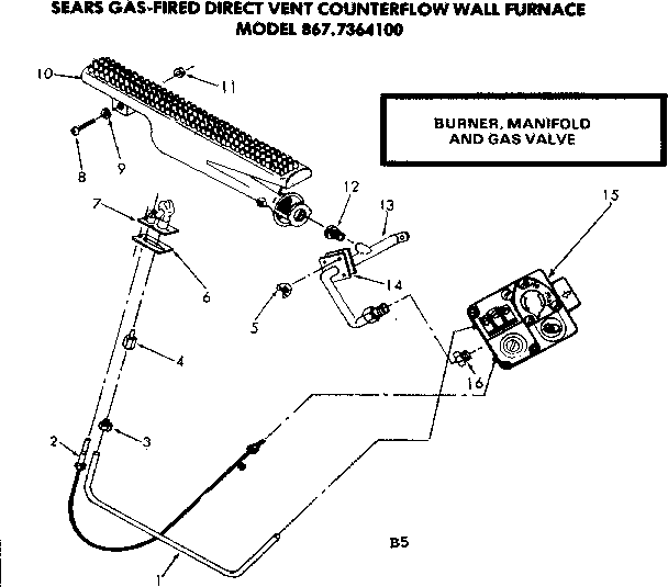 Burner manifold and gas valve
