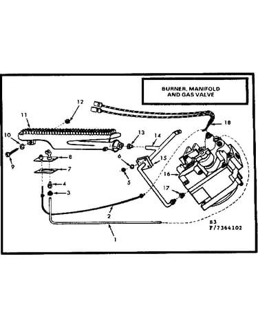 Gas burners and manifold