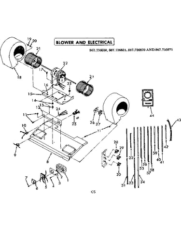 Blower and electrical parts
