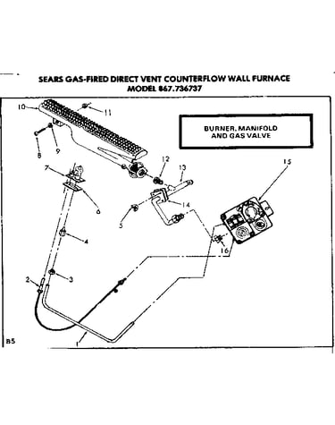 Burner manifold and gas valve