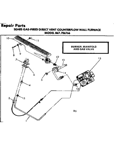 Burner manifold and gas valve