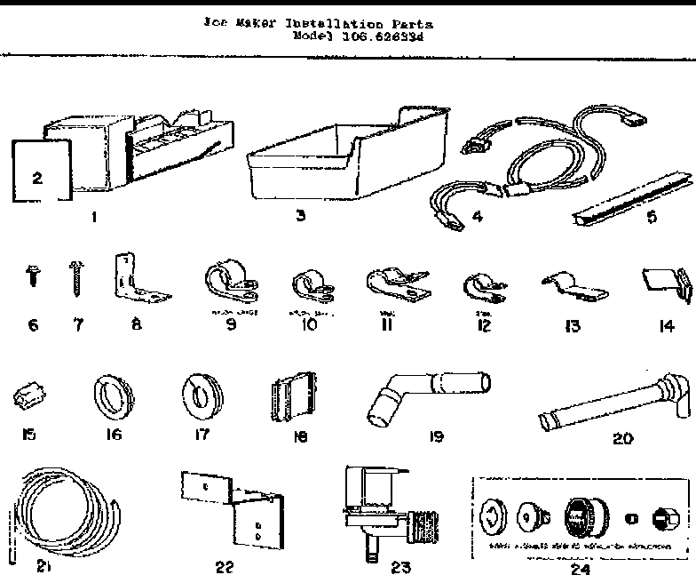 Ice maker installation parts