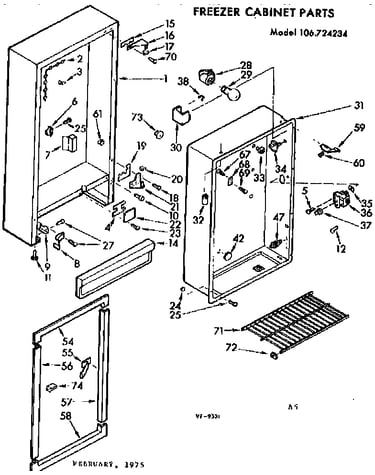 Freezer cabinet parts