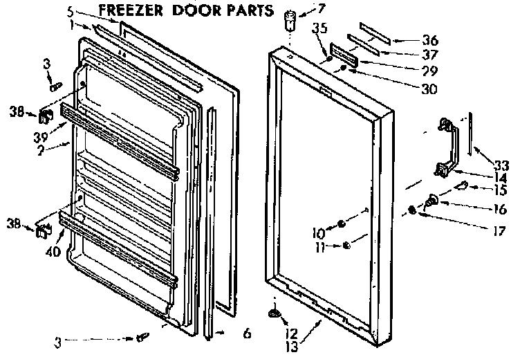 Freezer door parts