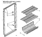 Kenmore 106726530 freezer breaker and shelf parts diagram