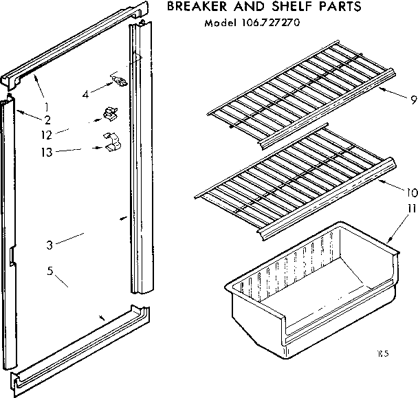Breaker and shelf parts