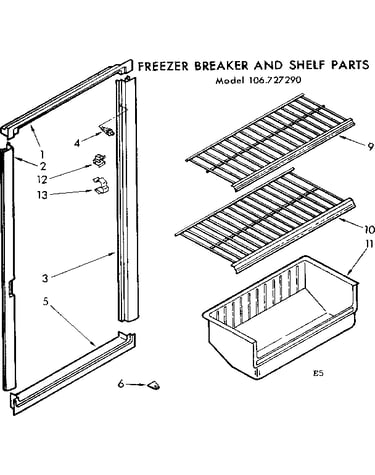 Breaker and shelf parts