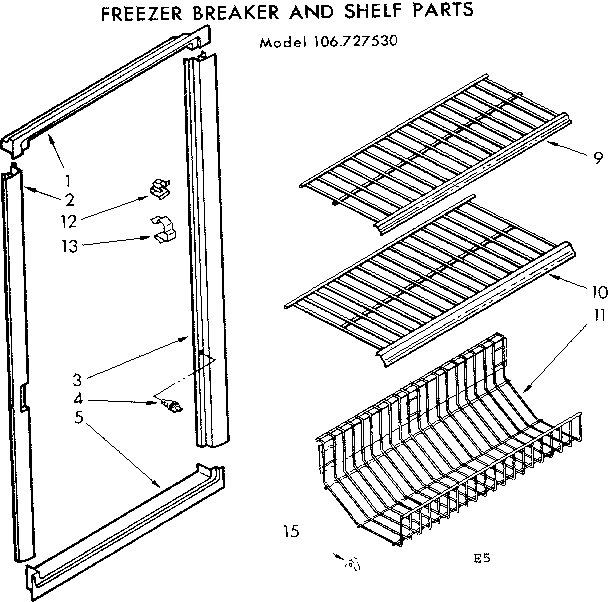 Breaker and shelf parts