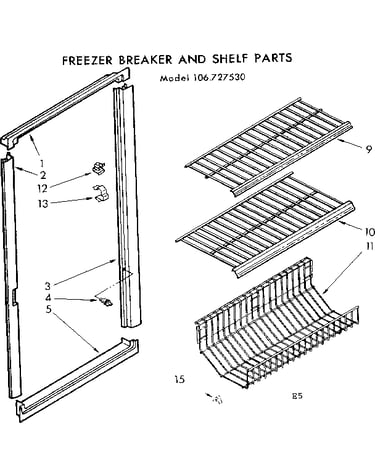Breaker and shelf parts