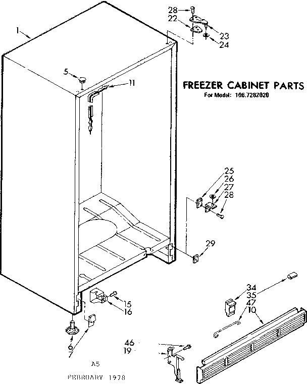 Freezer cabinet parts