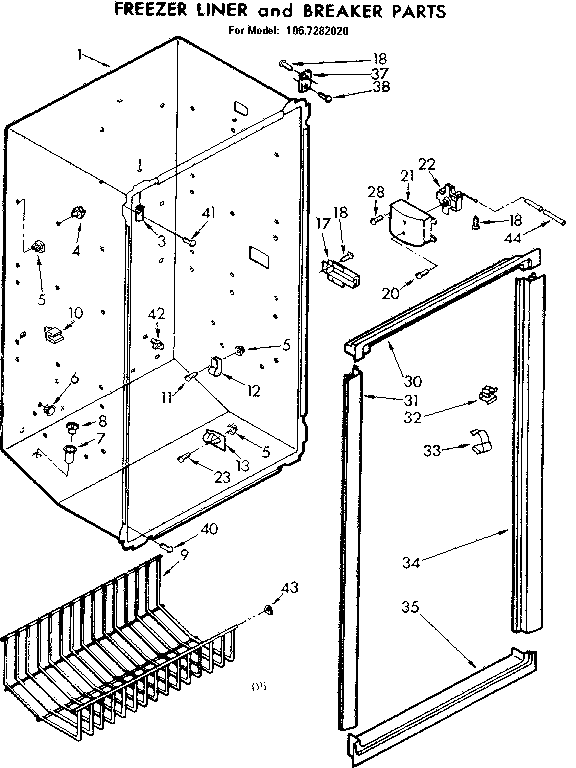 Freezer liner and breaker parts