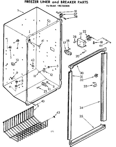 Freezer liner and breaker parts